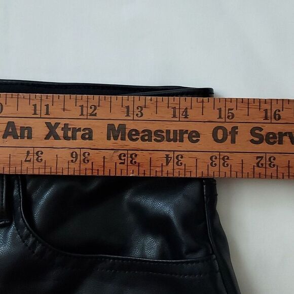 Abercrombie & Fitch Ankle Straight Ultra High Rise Vegan Leather Black Pants New - Picture 6 of 13